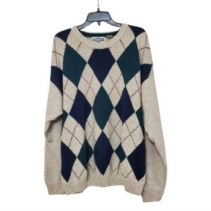 Gulf Traders Vintage Argyle Sweater,  Size Extra Large